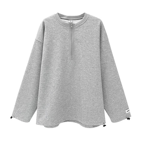 Zipped Charm Crewneck Sweatshirt