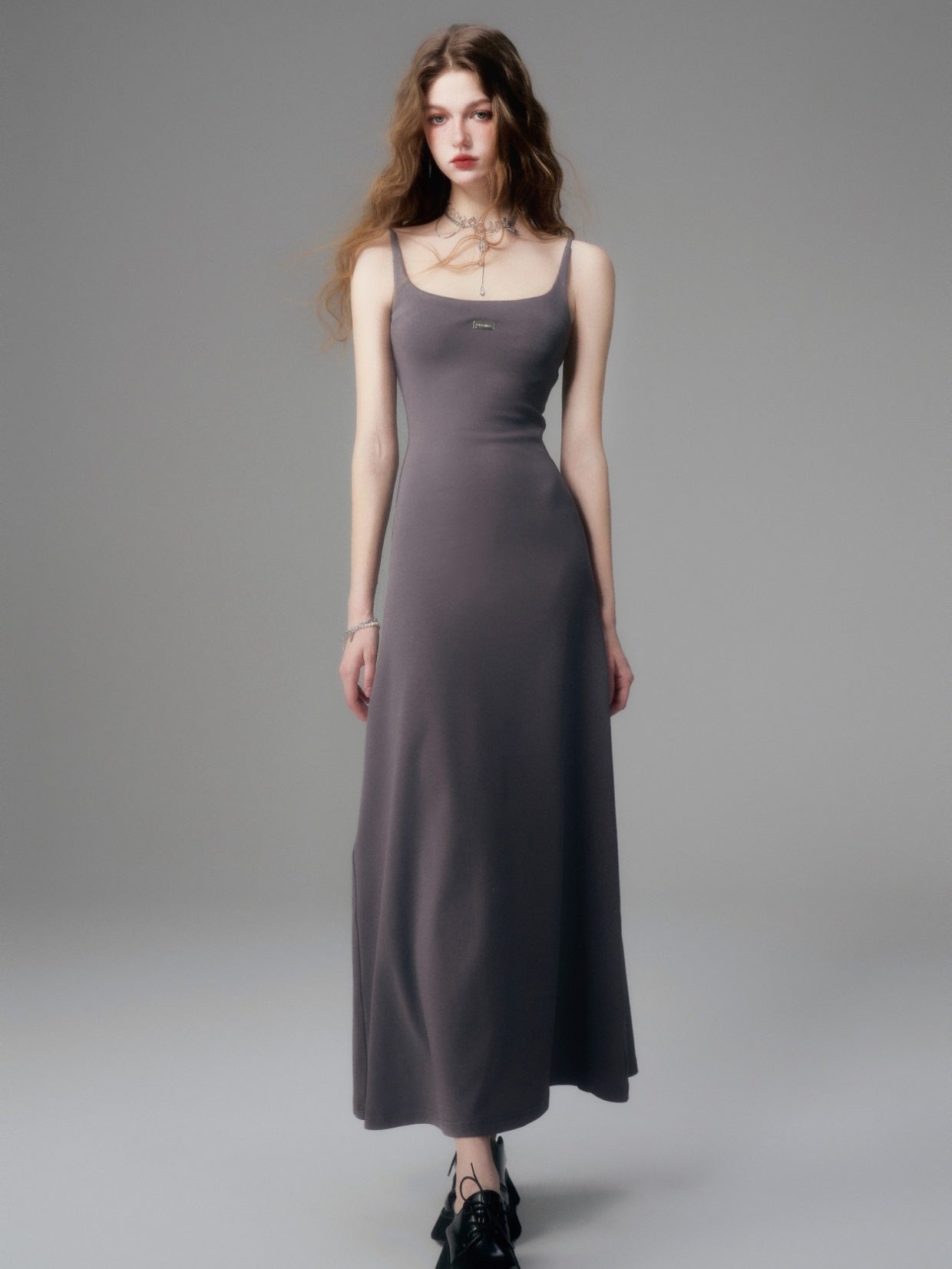 Sleek Noir Maxi Dress