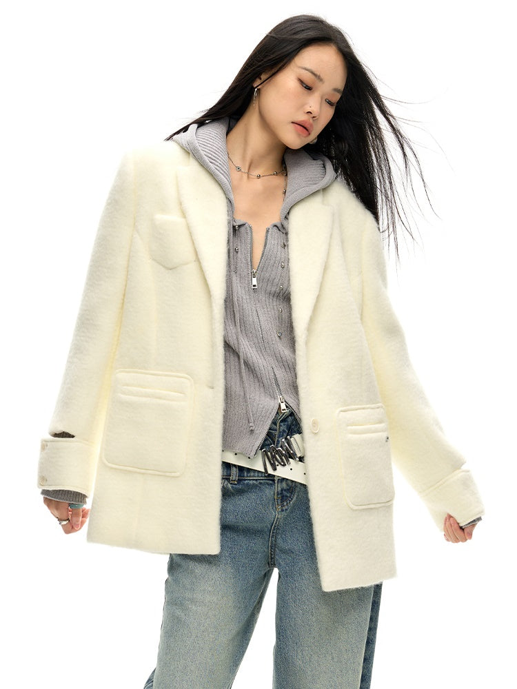 Wool Blend Oversize Jacket Coat