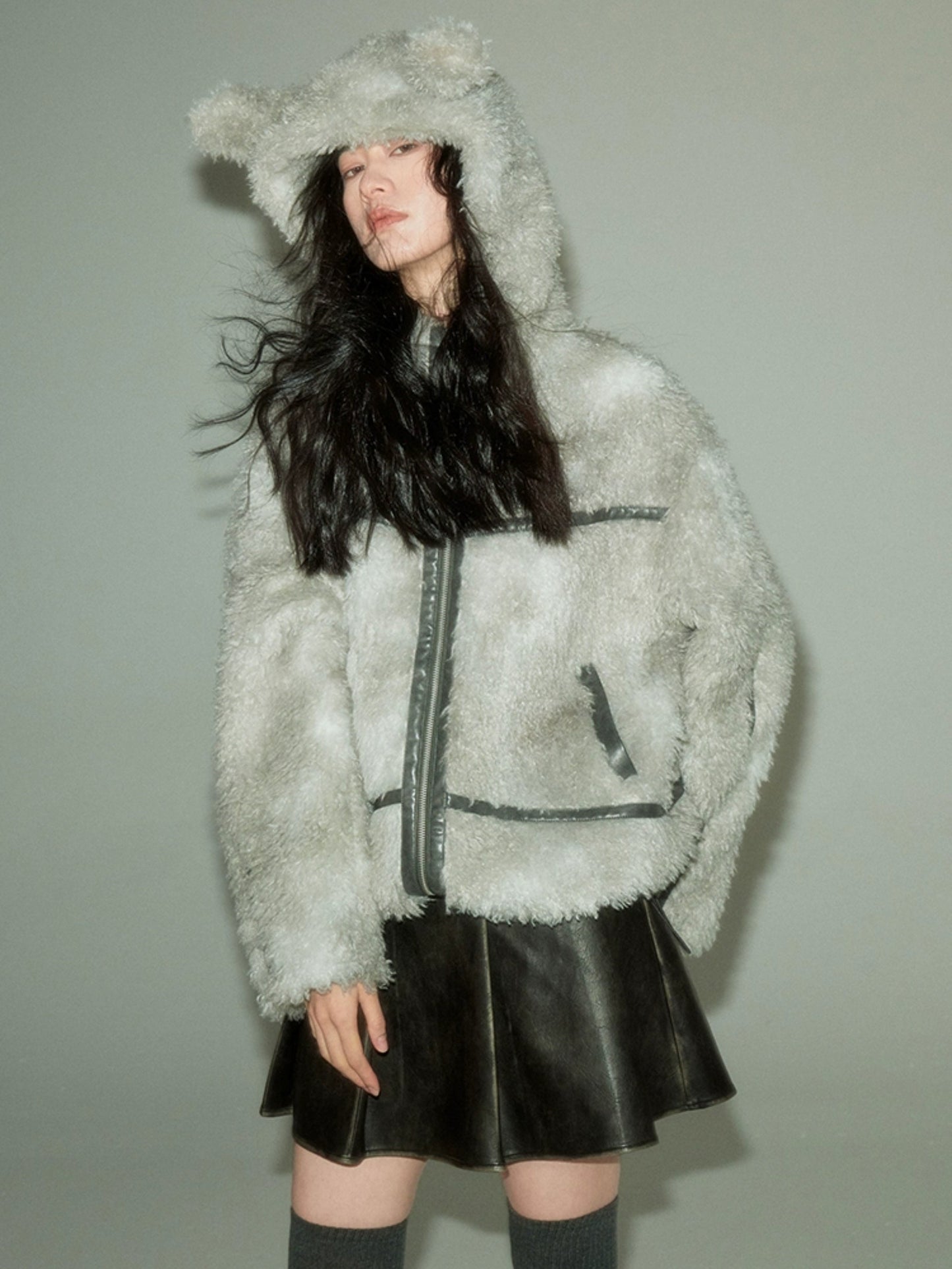 Sustainable Rabbit-Eared Fur Coat