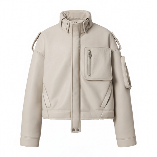 Motorcycle Leather Short Jacket