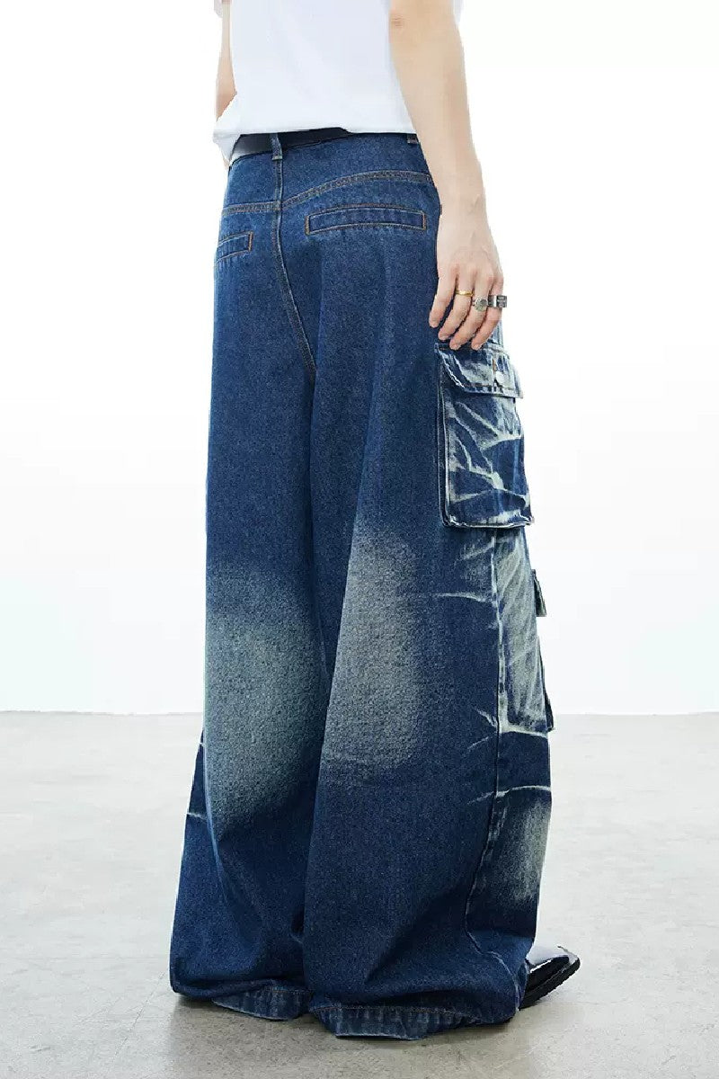 Rugged Heavy Washed Oversized Jeans