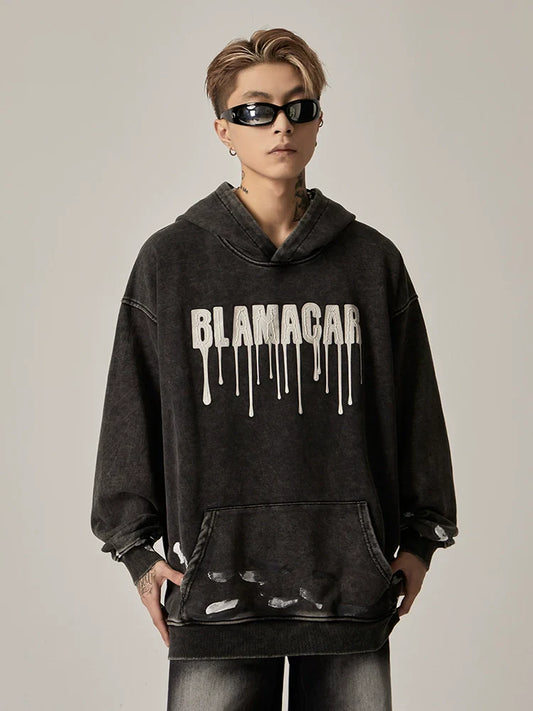 Blamacar Drip Graphic Oversized Hoodie