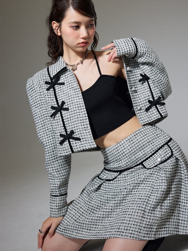 Small Fragrance Jacket & High Waist Skirt Combo