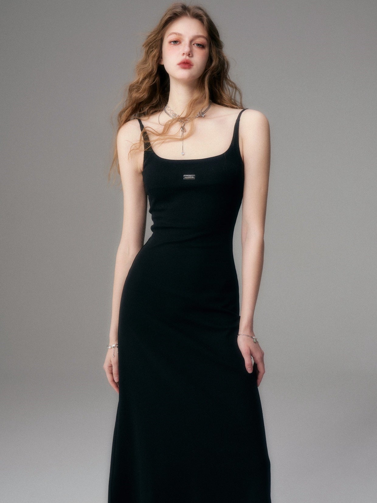 Sleek Noir Maxi Dress