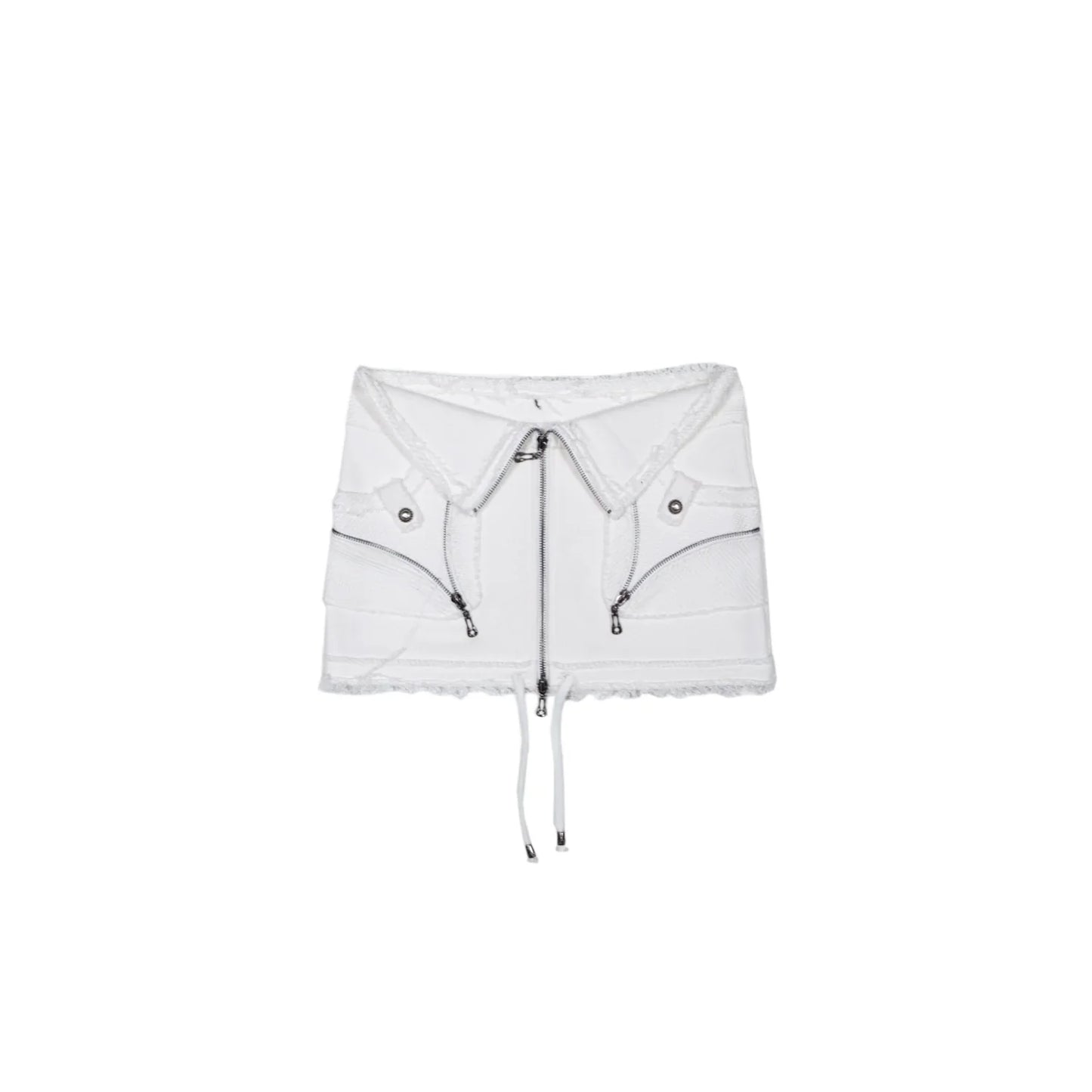 ARIADNAw Deconstructed Zipper Collar - White