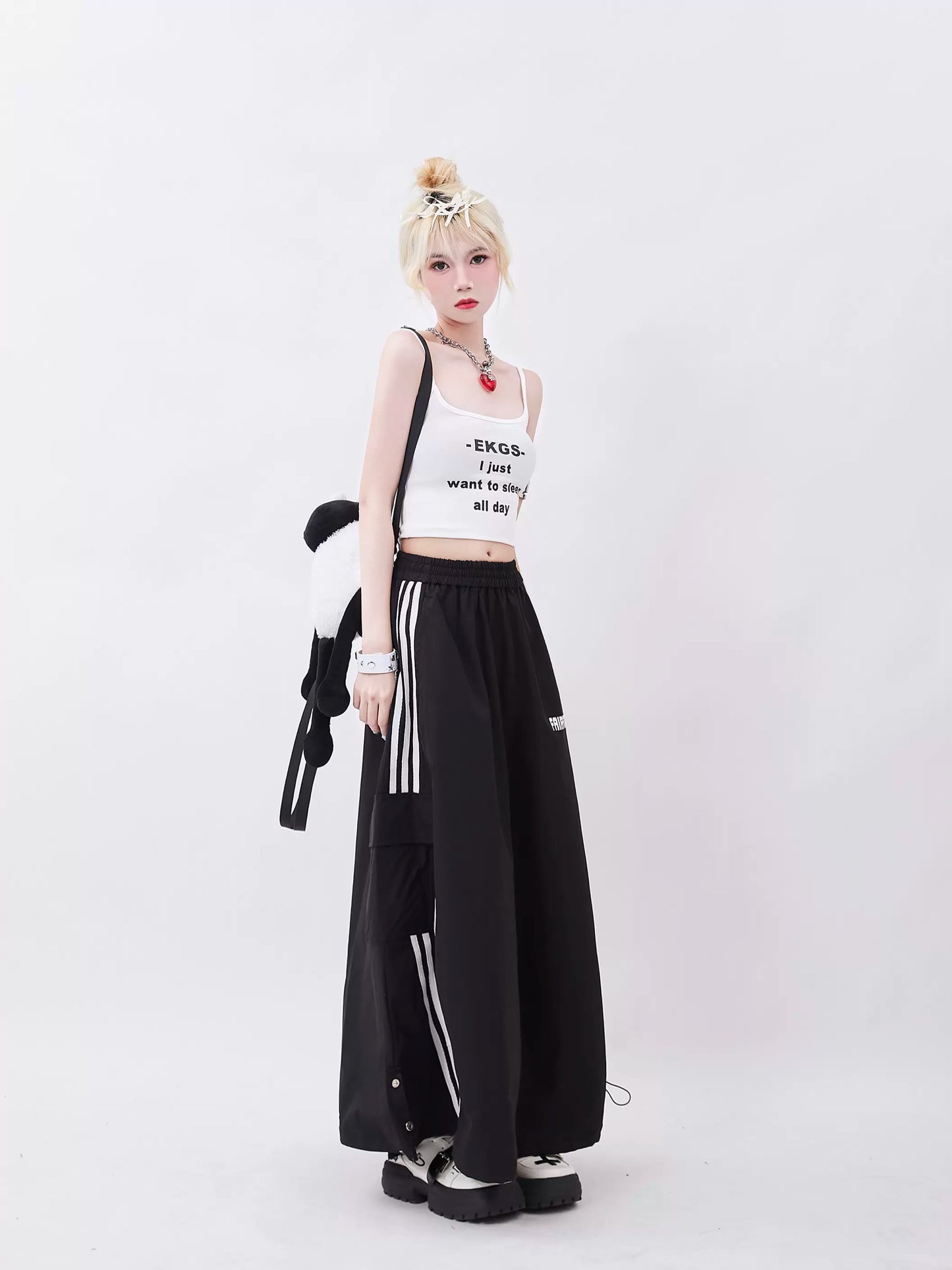 Sports Loose A-Line Long Skirt