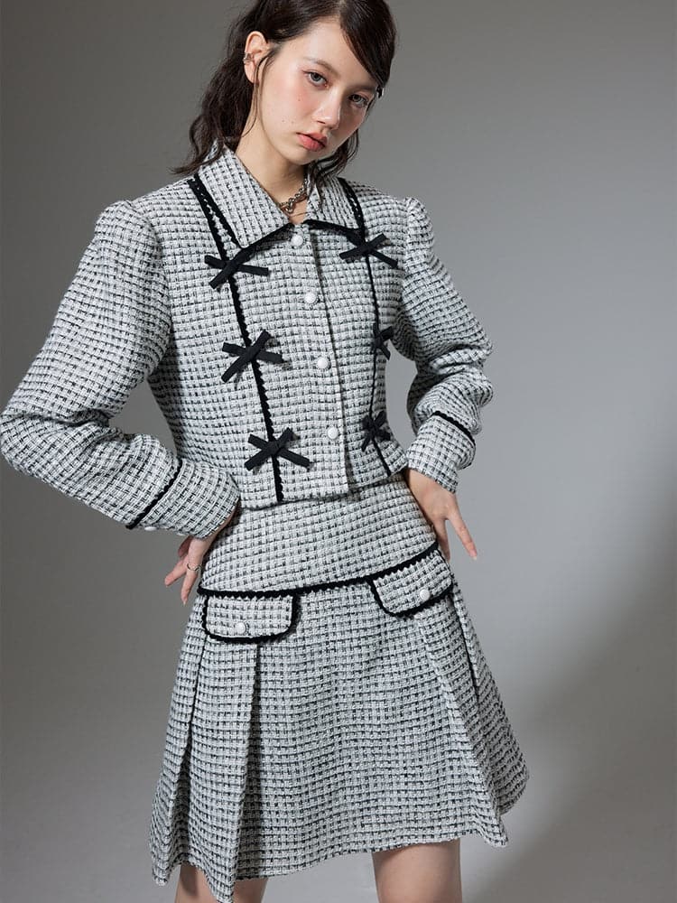 Small Fragrance Jacket & High Waist Skirt Combo