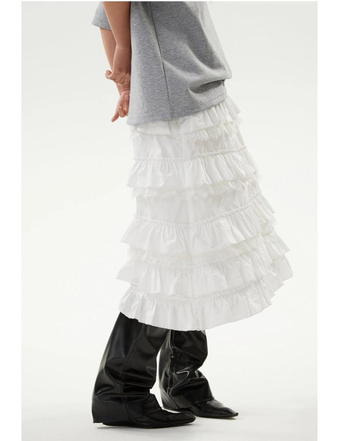 Ruffle Detail Long Skirt