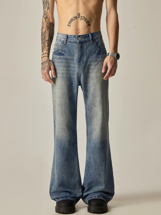 Retro High-Rise Flared Light Wash Jeans