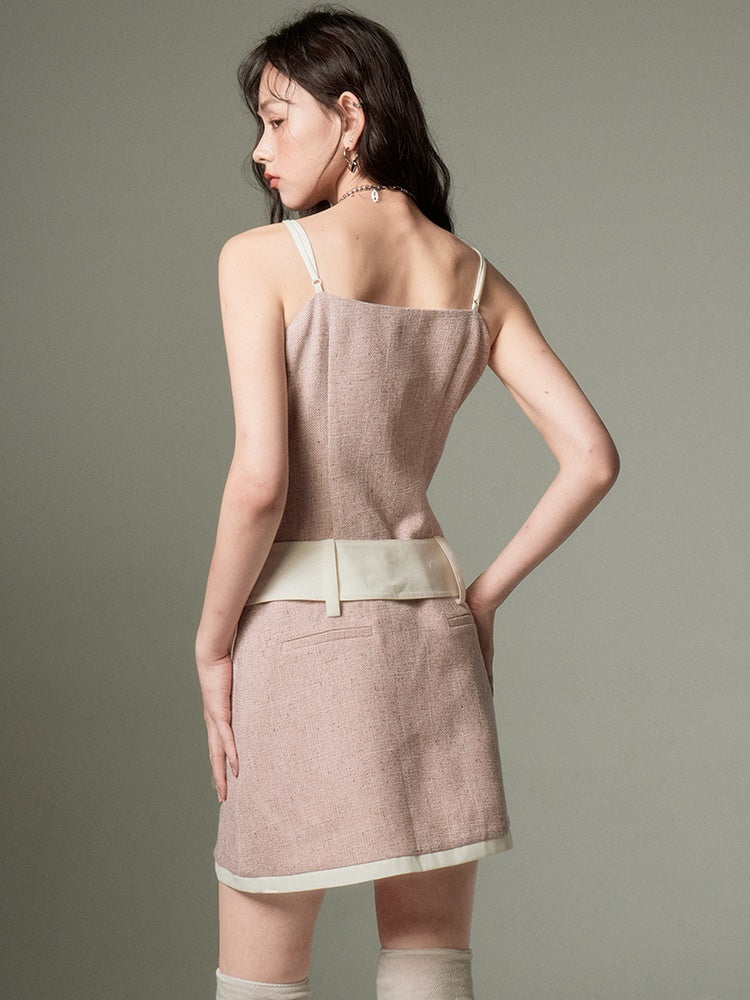 Tweed Short Jacket & Slip Skirt Combo