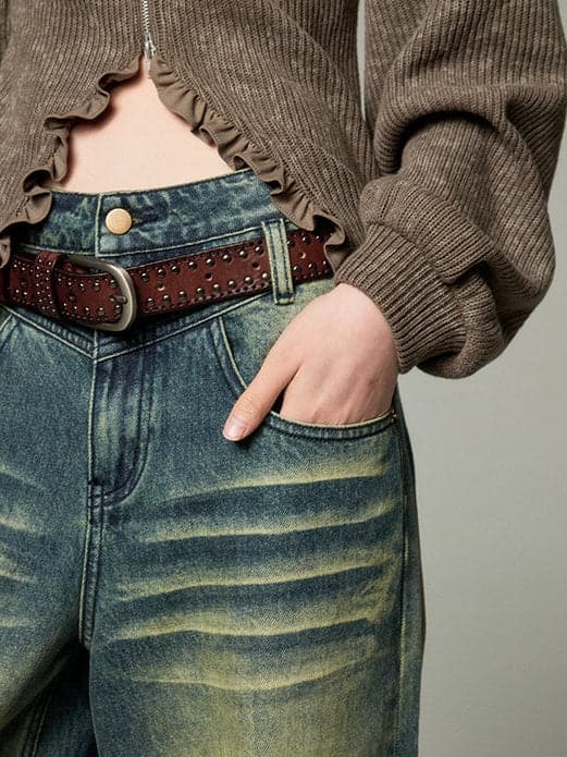 Retro Wide Leg Denim Jeans