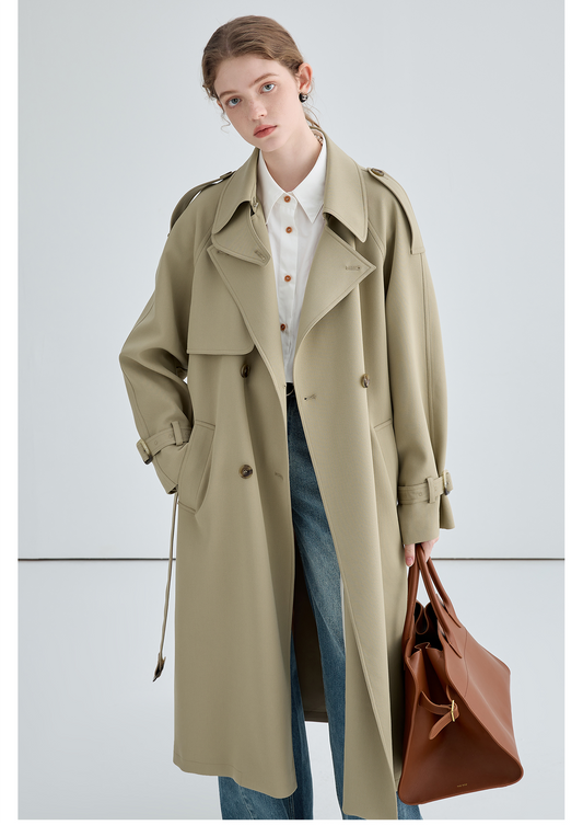 Autumn Mid-Length British Style Trench Coat