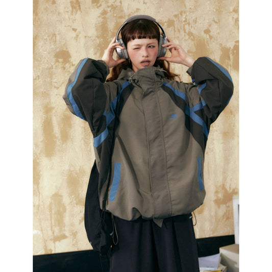 Vintage Color Block Loose Fit Mountain Jacket