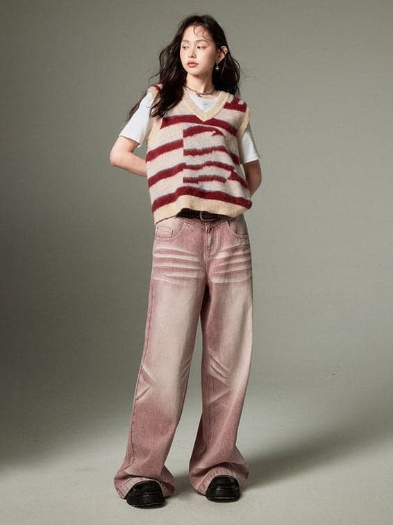 Retro Wide Leg Denim Jeans