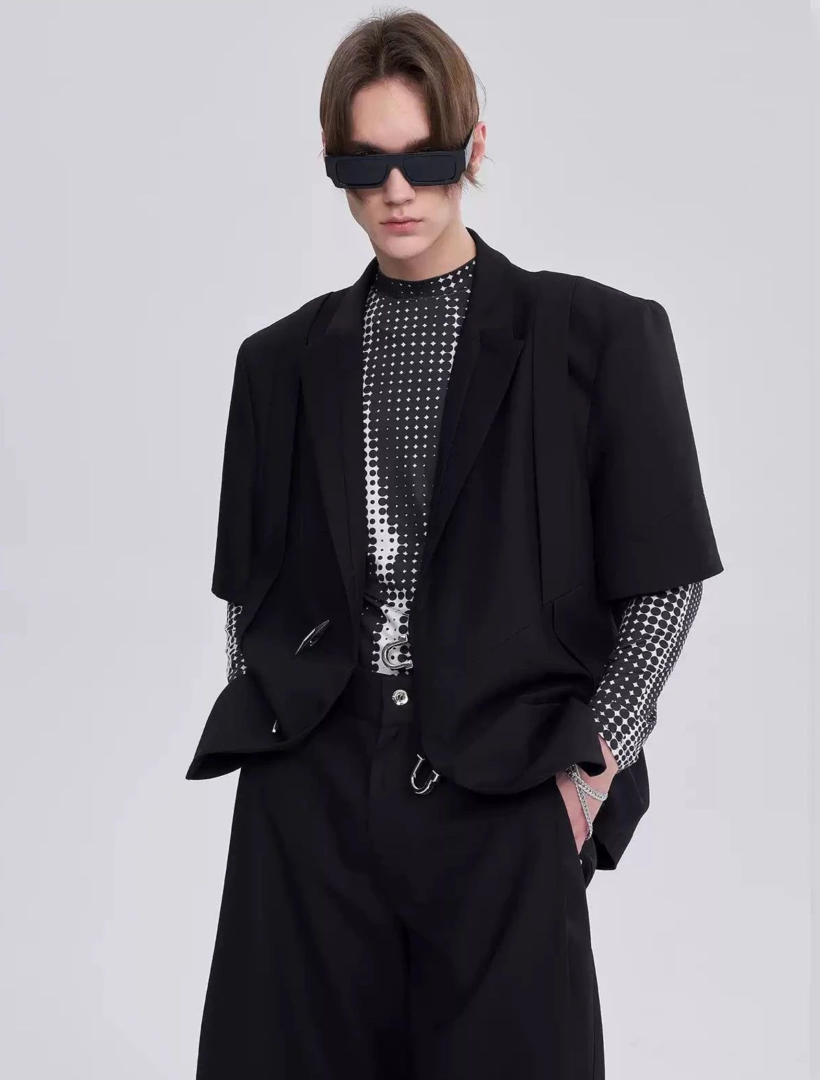 Sophisticated Metal Link Classic Blazer Jacket