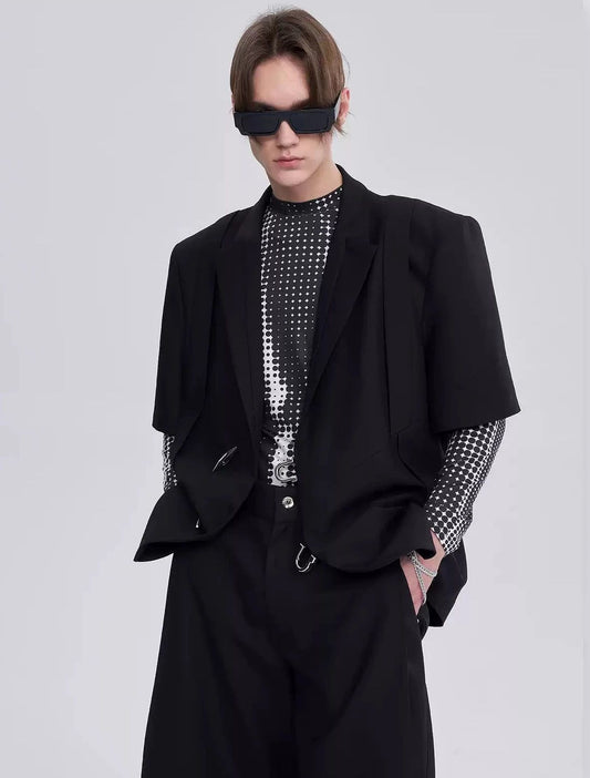 Sophisticated Metal Link Classic Blazer Jacket