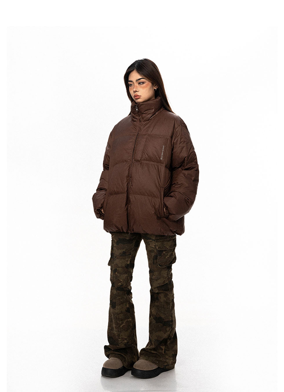 Stand Collar White Duck Down Jacket