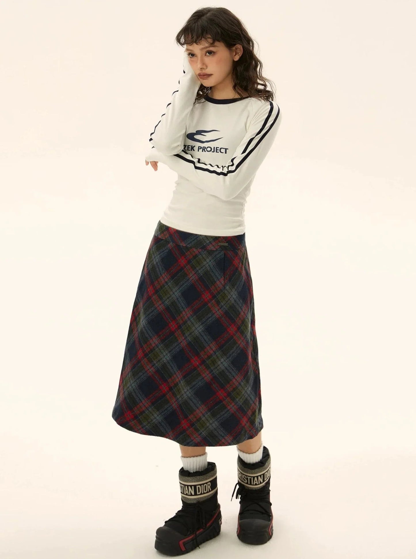 Classic Wool Check Mini Skirt