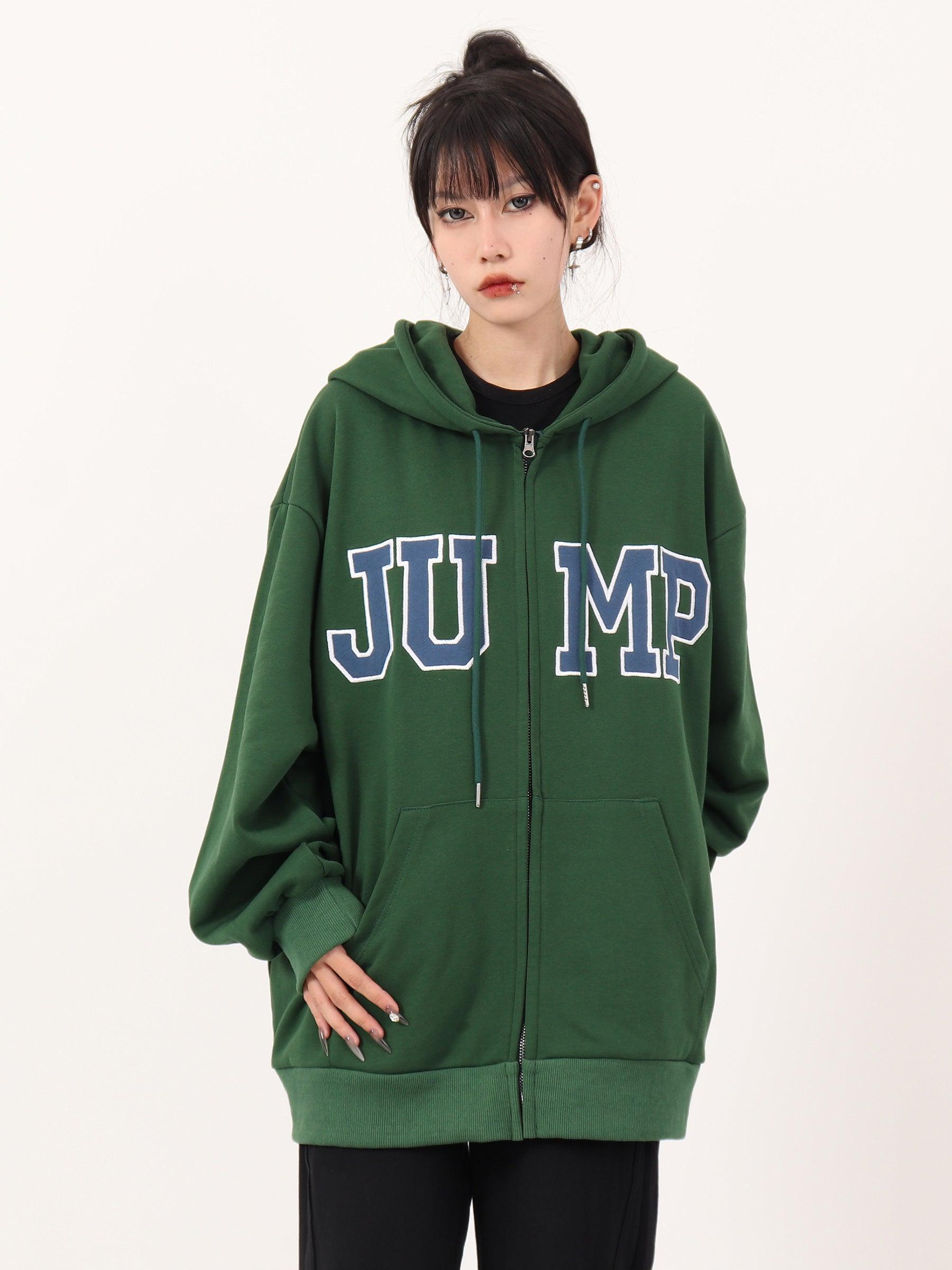 Casual Hoodie With Big Logo Zipper