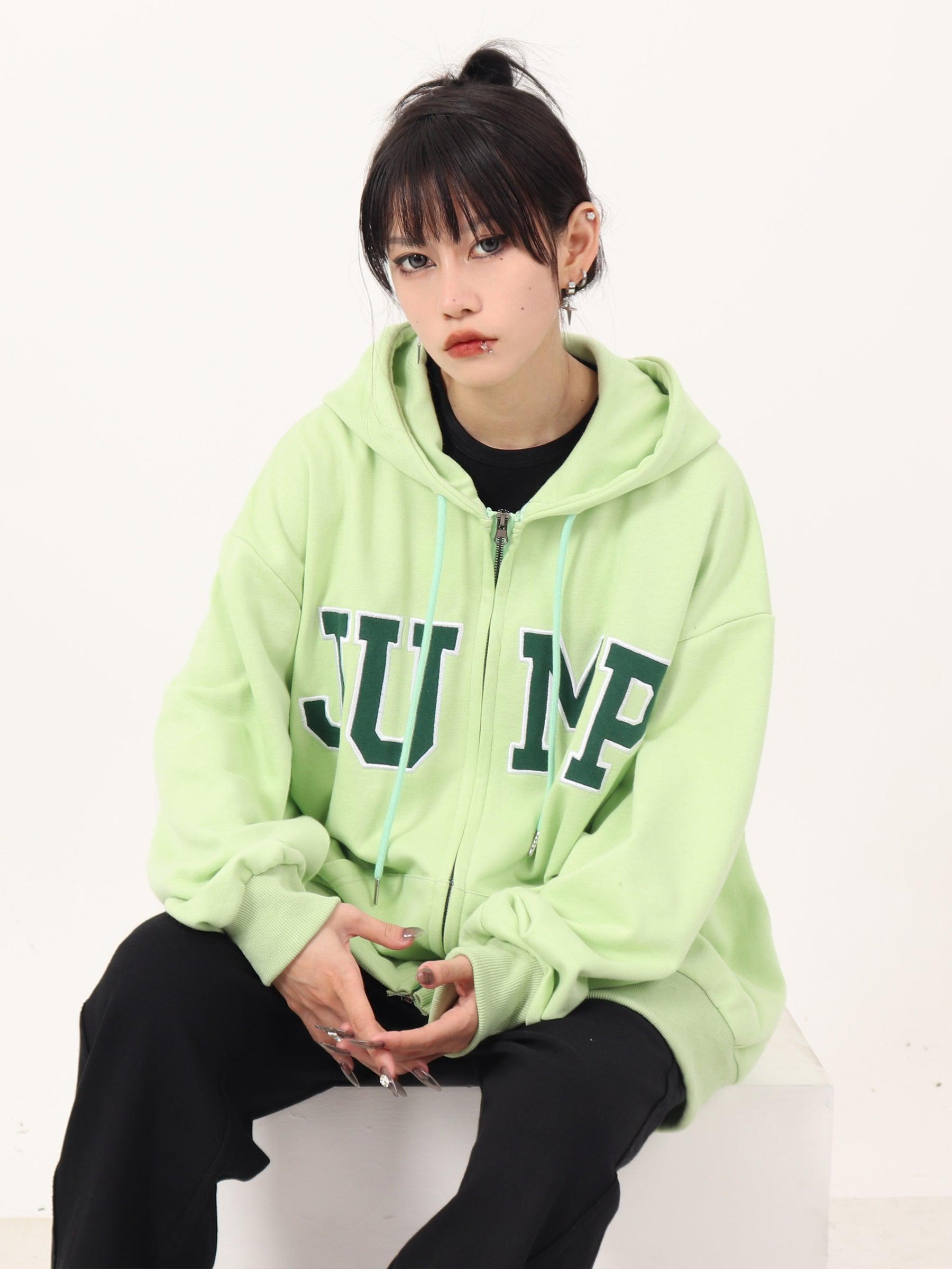 Casual Hoodie With Big Logo Zipper