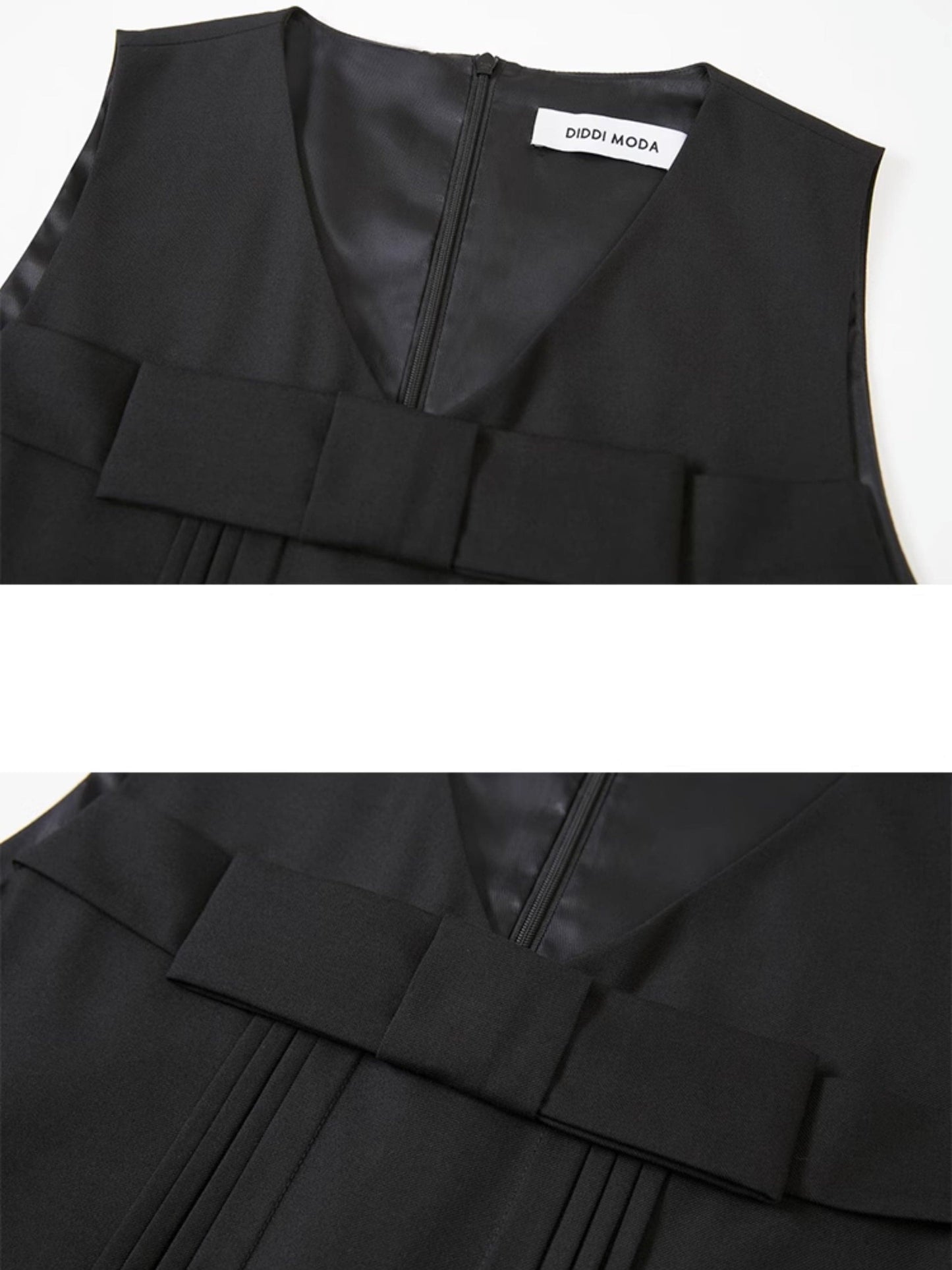 Sleeveless College Sense Bow Tie Jumpsuit Dress