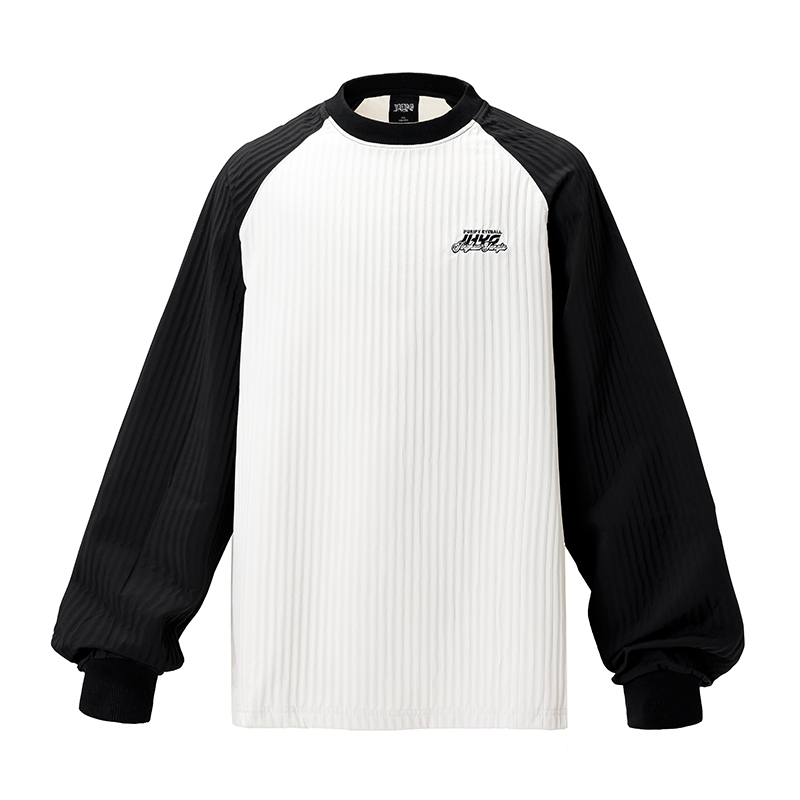 Stitching Texture Letter Print Long Sleeve T-Shirt