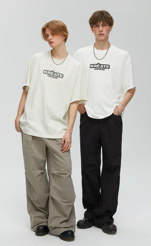 Pleated Parachute Cargo Pants