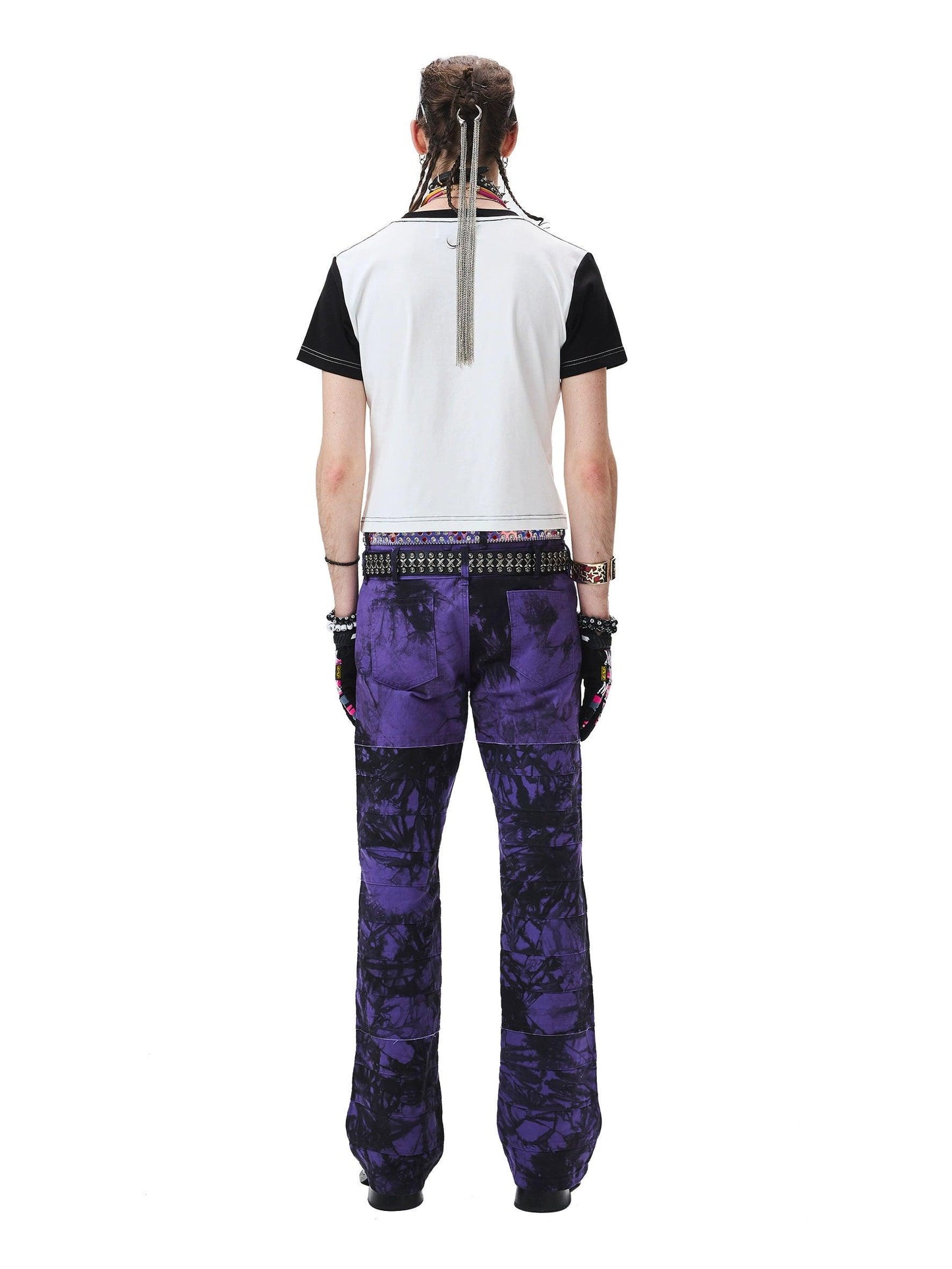 Purple Tie-Dye Wide-Leg Trousers