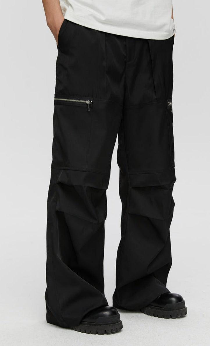 Pleated Pants With Zipped Pockets