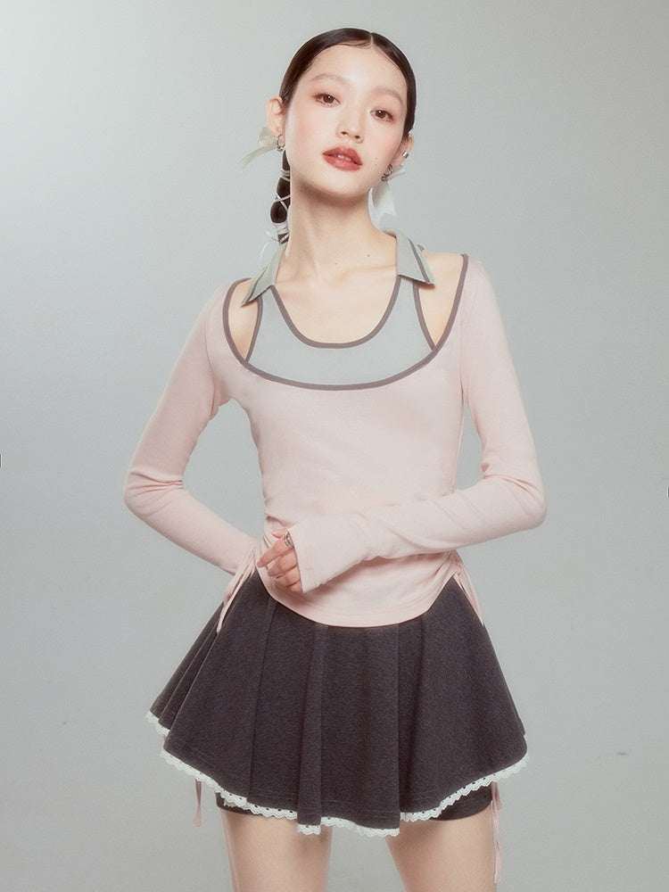 Two-Piece A-Line Skirt Pants