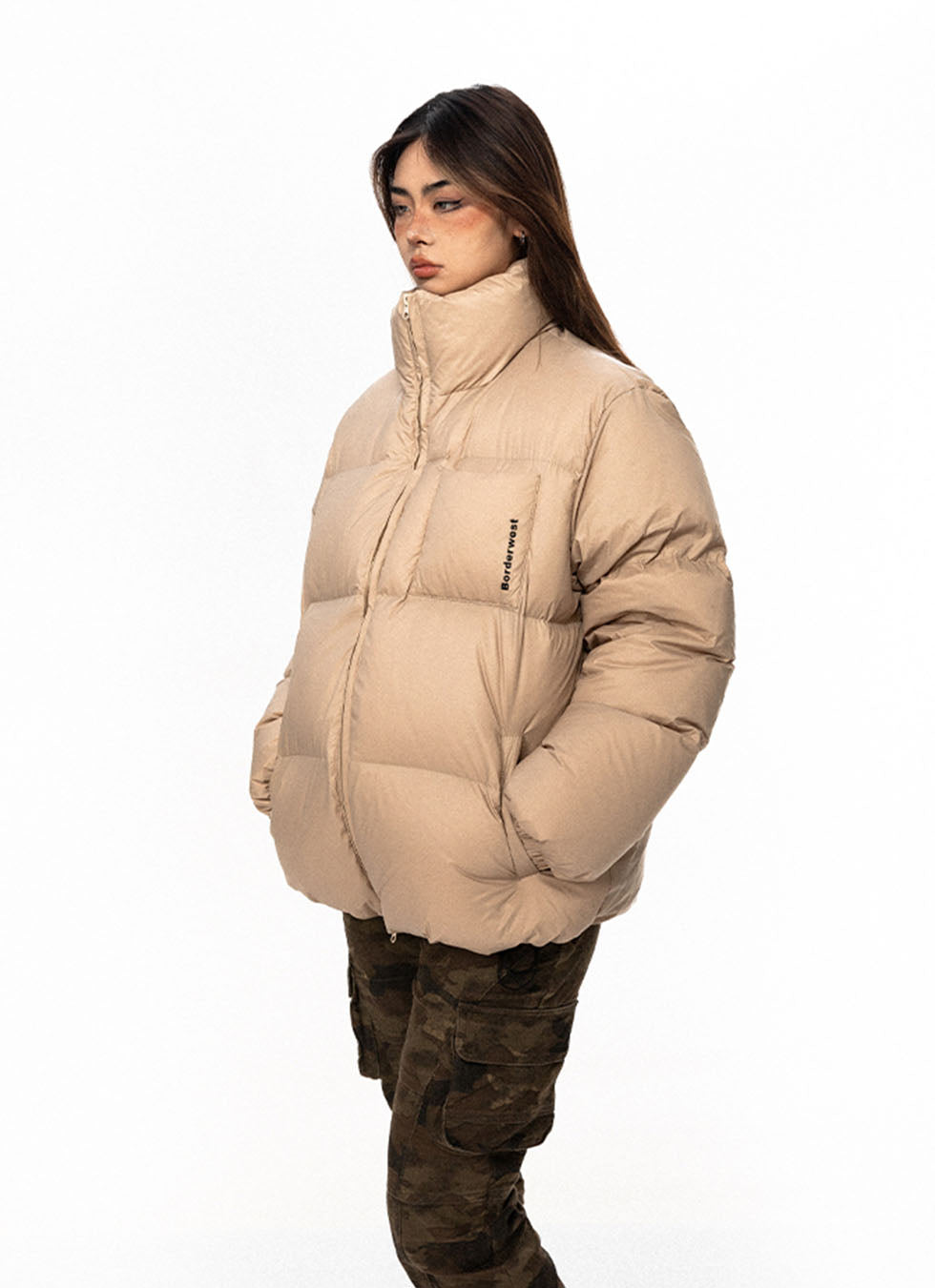 Stand Collar White Duck Down Jacket