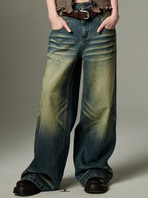 Retro Wide Leg Denim Jeans