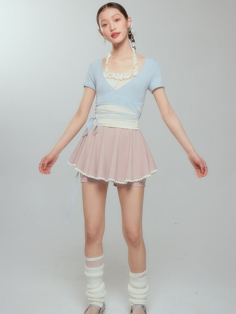 Two-Piece A-Line Skirt Pants