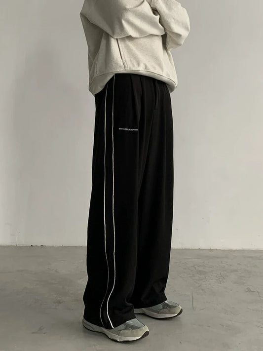 Contrast Side Stripe Wide-Leg Pants