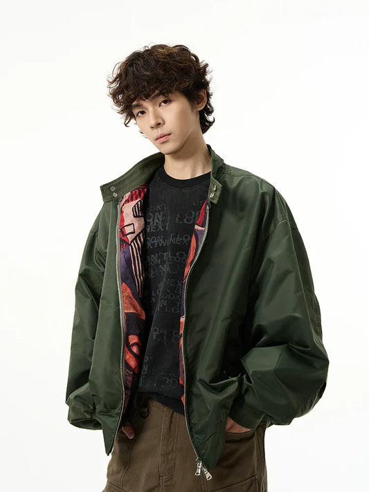 Modern Oversize Standing-Collar Jacket
