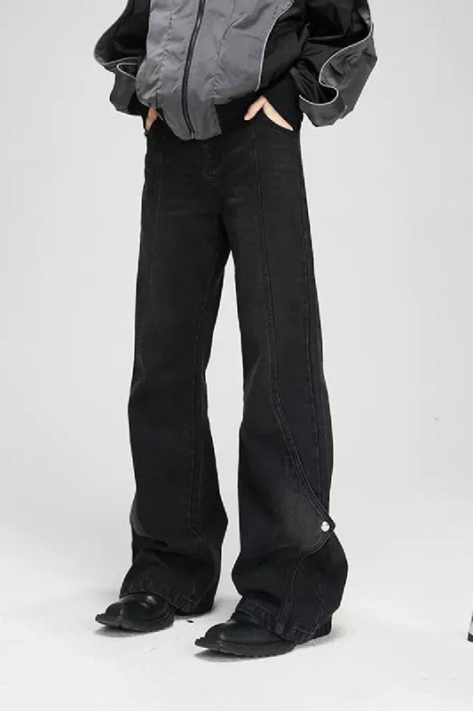 Throwback Retro Straight Flared Jeans