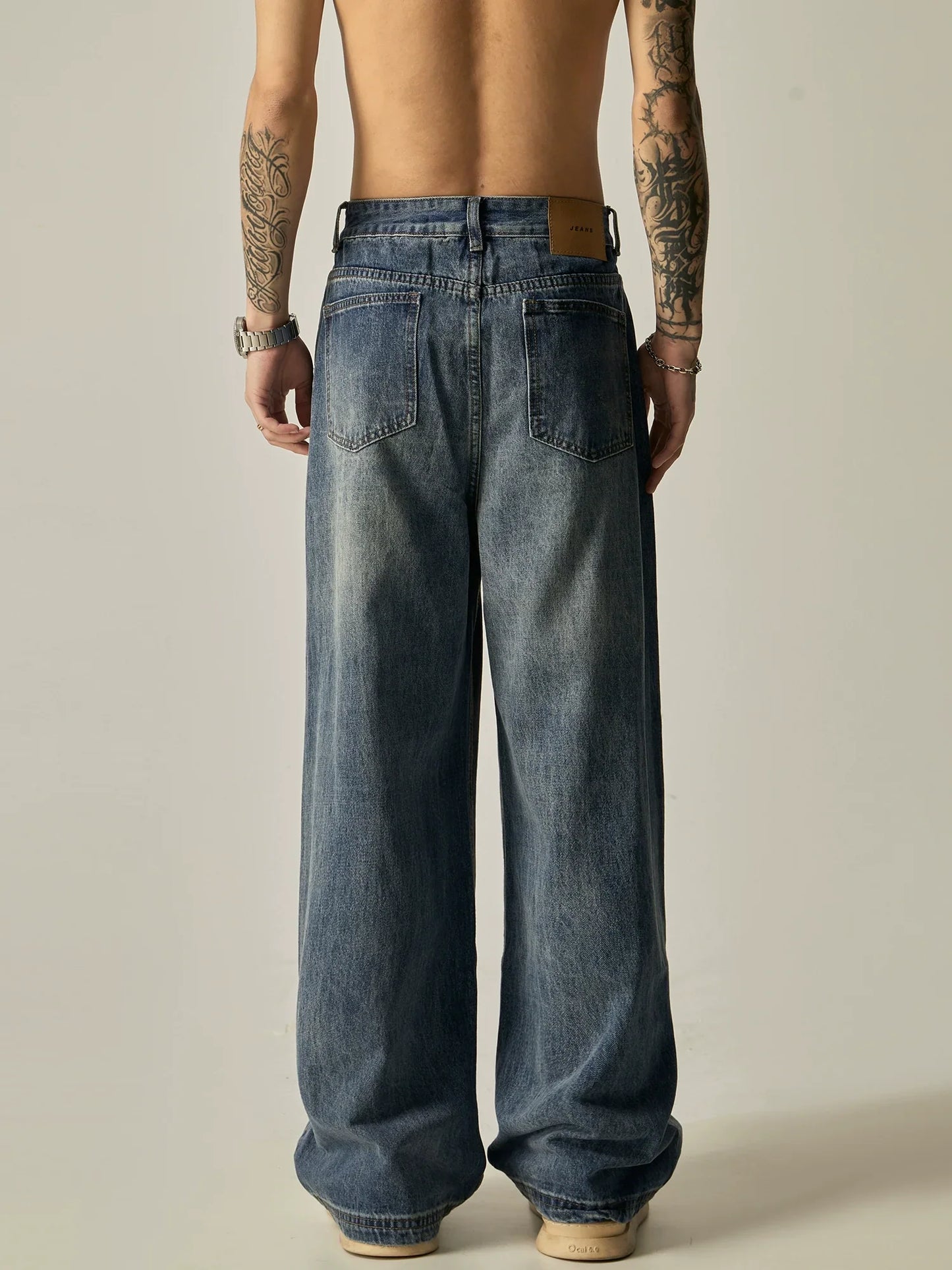 Retro Fade Ultra-Wide Leg Denim Jeans