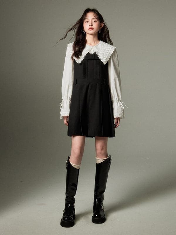 Sleeveless College Sense Bow Tie Jumpsuit Dress