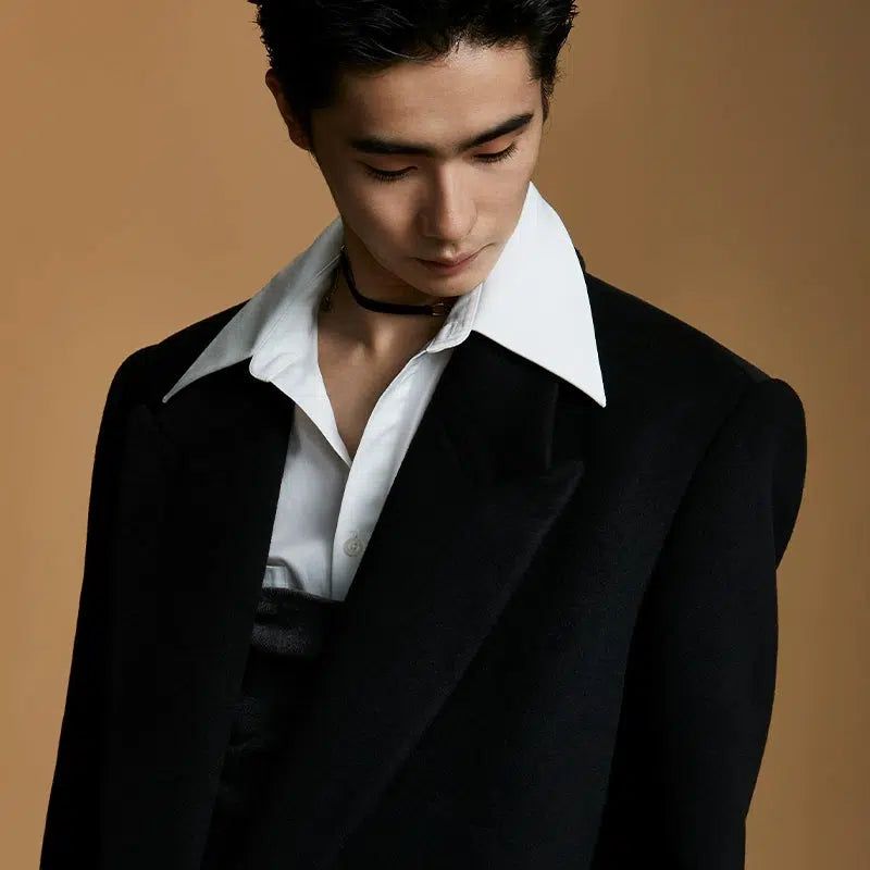 Wool Peak Lapel Coat