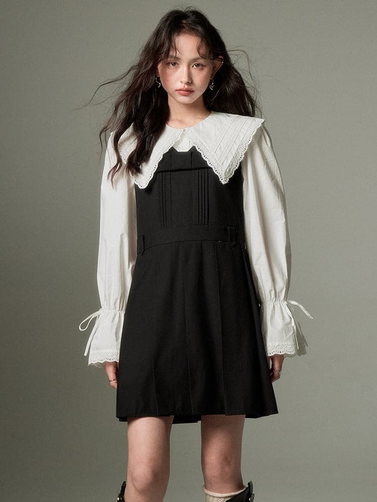 Sleeveless College Sense Bow Tie Jumpsuit Dress