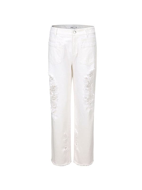 Ripped Denim Loose Fit Jeans