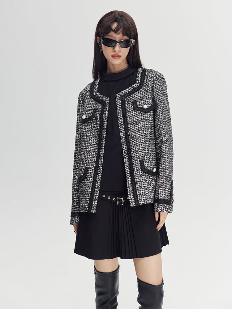 Small Square Collar Tweed Fragrance Jacket