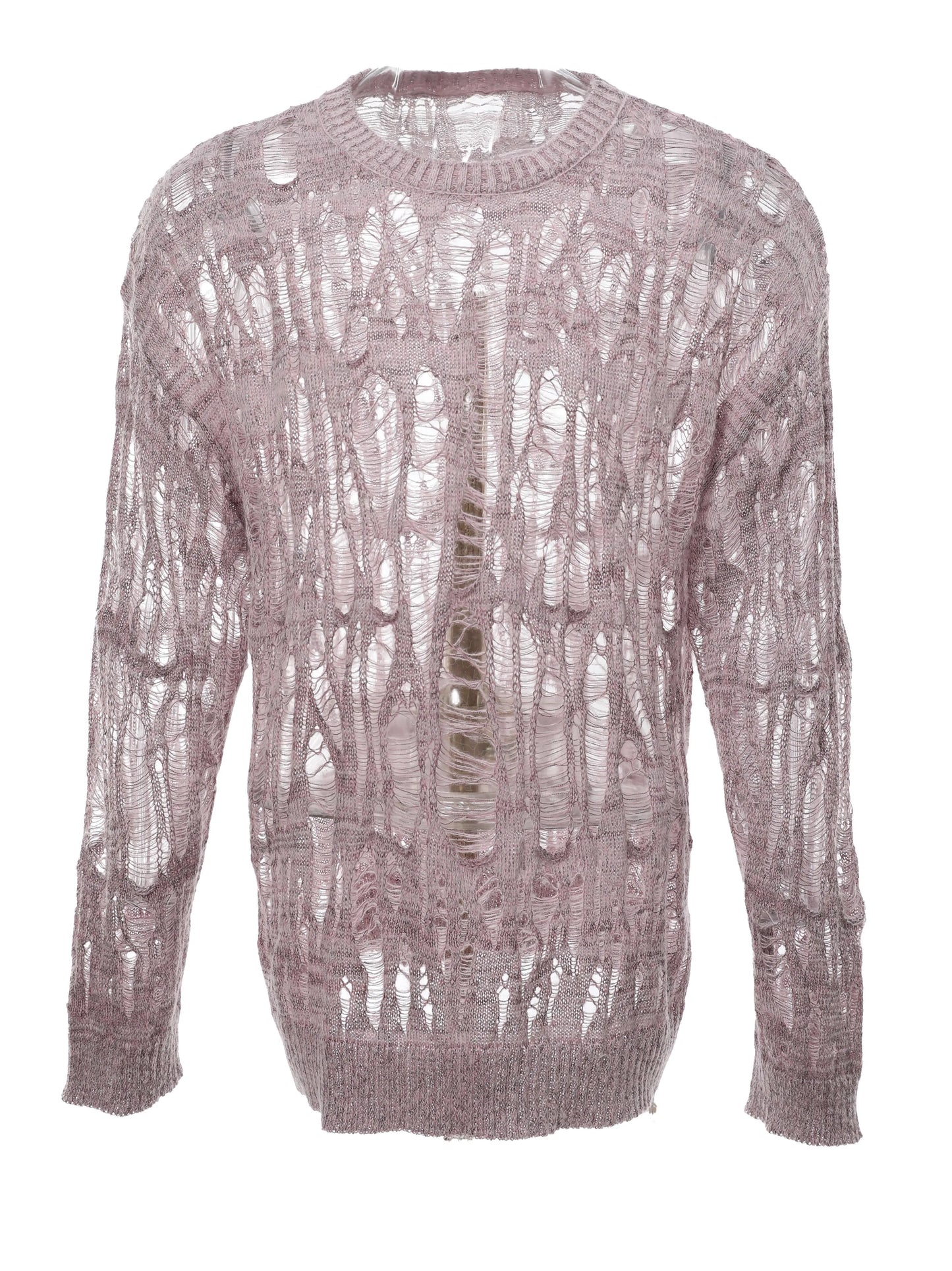 Sheer Distressed Black Sweater