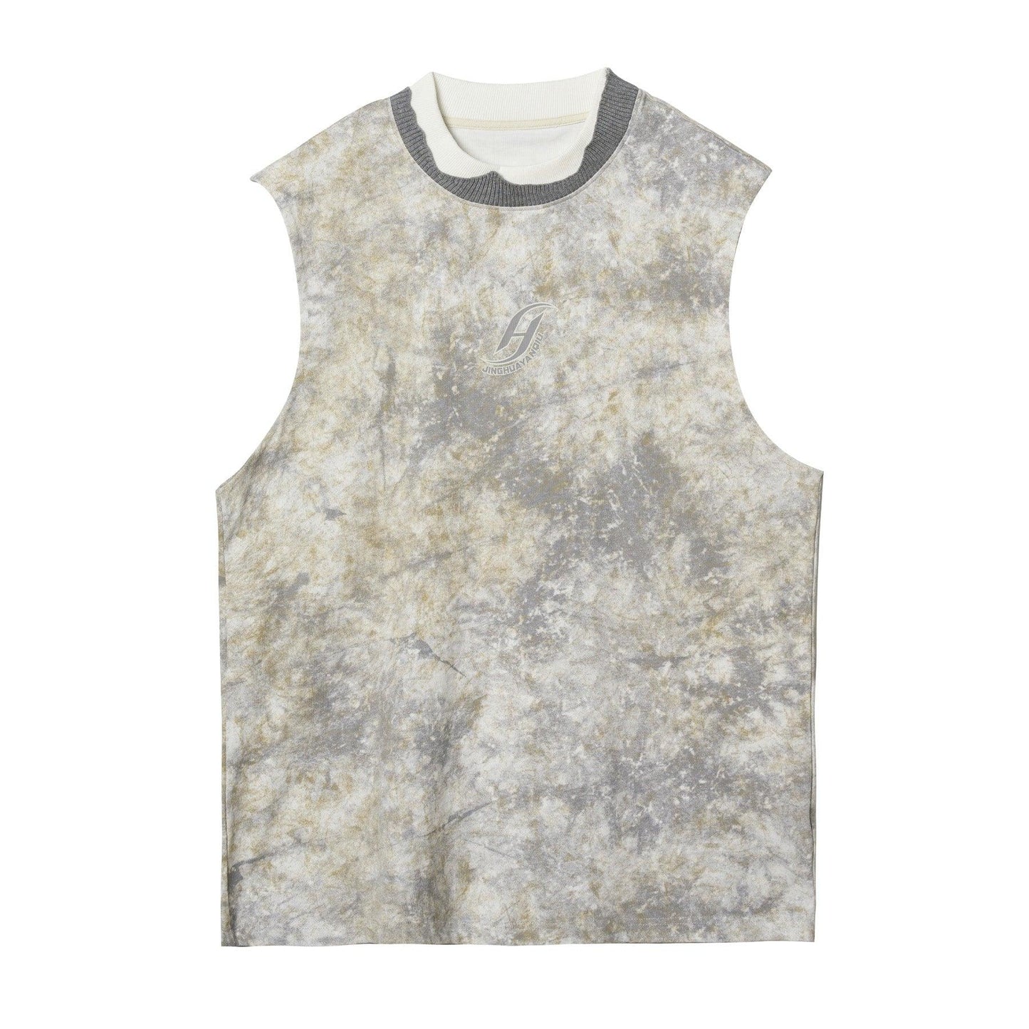 Sleeveless Tee With Camouflage Print Vest