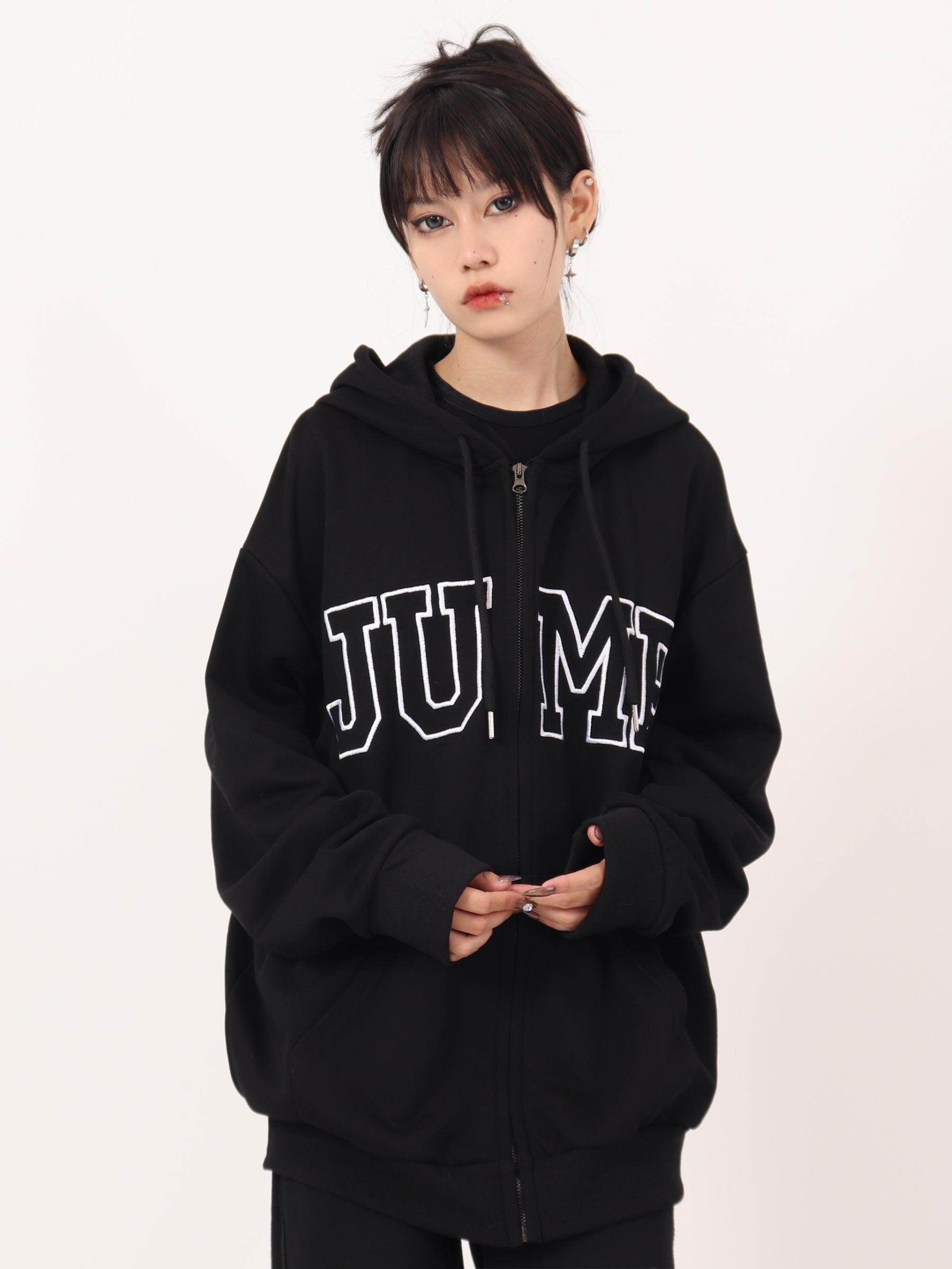 Casual Hoodie With Big Logo Zipper