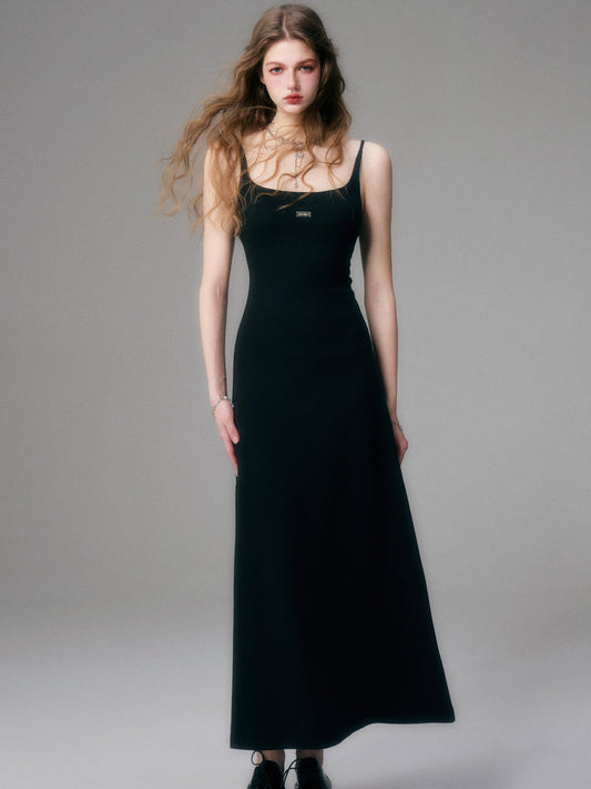 Sleek Noir Maxi Dress