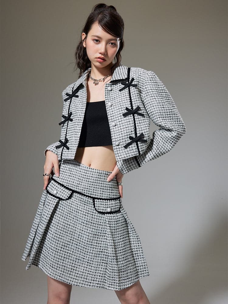 Small Fragrance Jacket & High Waist Skirt Combo