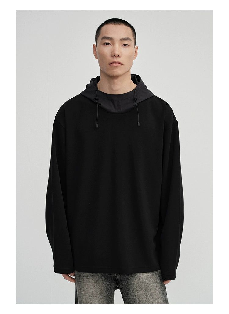 Drawstring Hoodie In Solid Color