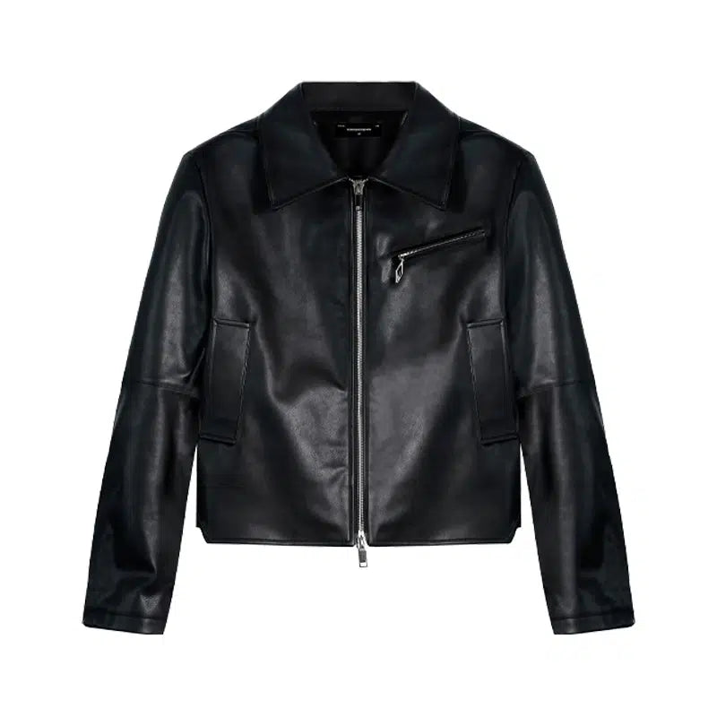 Zipped Faux Leather Jacket